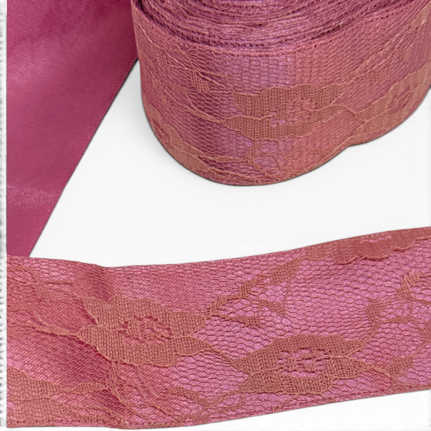 Dusty Pink Lace Ribbon (per yard ) 1.5 inch