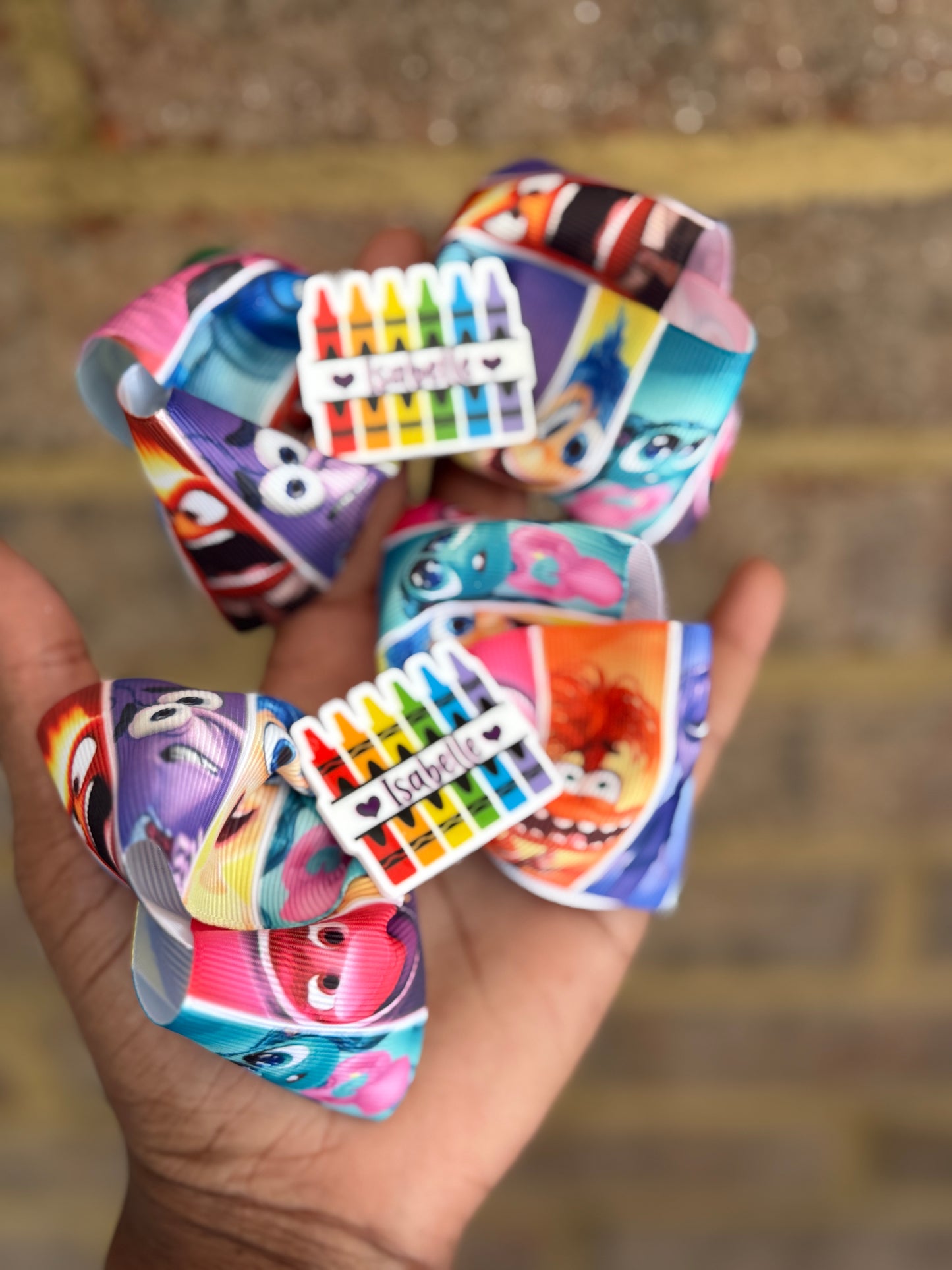 ( PRE- ORDER 3 weeks wait time) inside out Hair clip - school hair clip