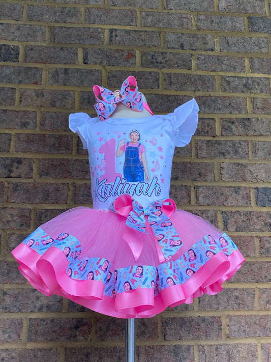 Ms Rachel 2 layer ribbon trimmed tutu outfit