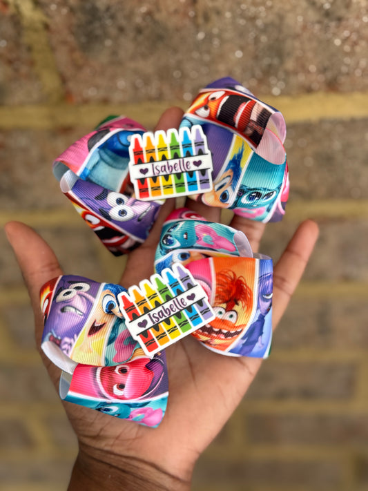 ( PRE- ORDER 3 weeks wait time) inside out Hair clip - school hair clip