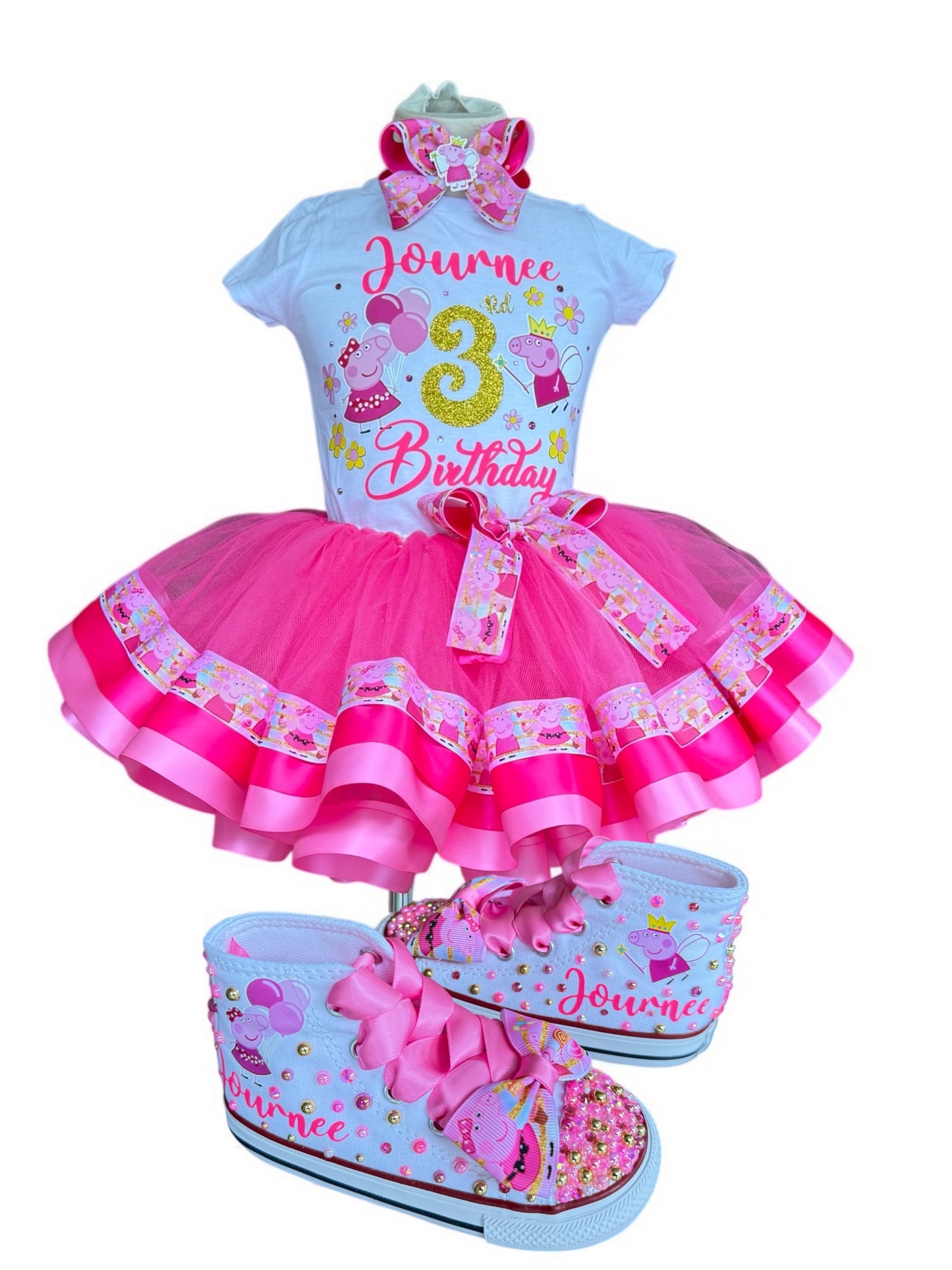 Peppa Pig tutu set Peppa pig tutu outfit Peppa pig Birthday outfit