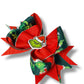 (Set Of 3 ) Grinch Hair Clip, Red and Green Grinch Hair clip, Green & Red Christmas Bow Hair Clip for Girls