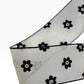Black and white Flower Chiffon Ribbon(per yard ) 1.5 inch