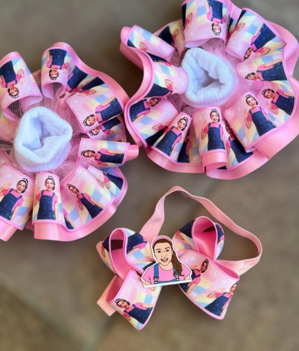 Ms Rachel tutu sock, Ms Rachel Ruffle sock, Ms Rachel Hair Accessories