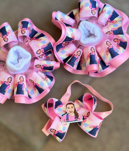 Ms Rachel tutu sock, Ms Rachel Ruffle sock, Ms Rachel Hair Accessories