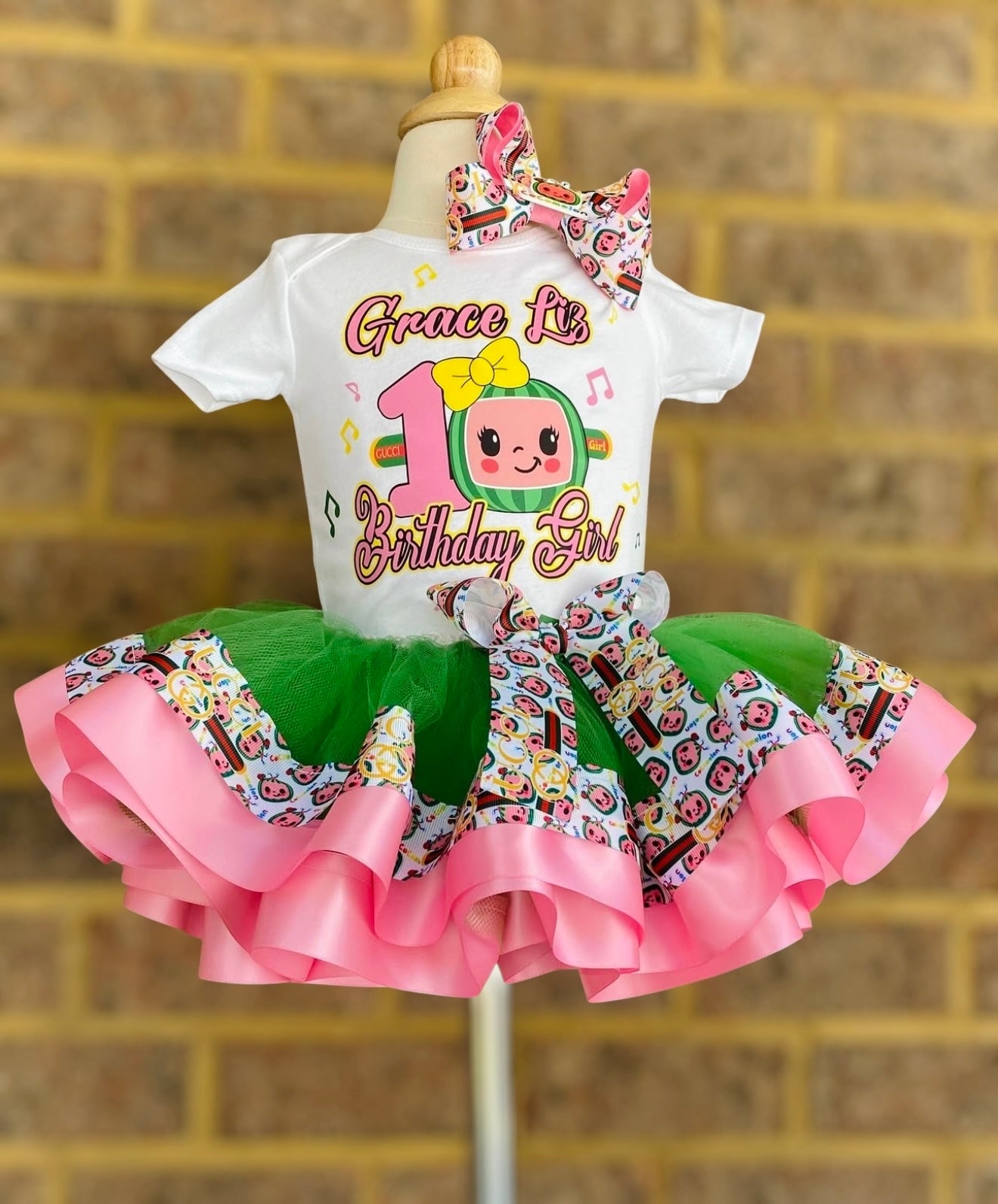 Cocomelon Tutu Outfit  (3 Layer tutu) Cocomelon #9
