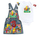 Sesame Street Jeans Birthday outfit, Sesame Street Denim overall Dress