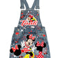 Minnie Mouse Denim overall outfit, jeans overall dress, Minnie mouse birthday jeans dress
