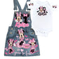 Minnie Mouse Denim overall outfit, jeans overall dress, Minnie mouse birthday jeans dress