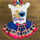 Cookie Monster Tutu Outfit Cookie Monster Birthday set