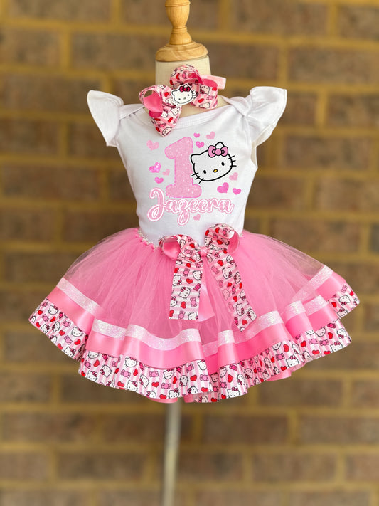 Hello Kitty Tutu Outfit Hello kitty outfit  Hello kitty birthday outfit Hello kitty tutu set