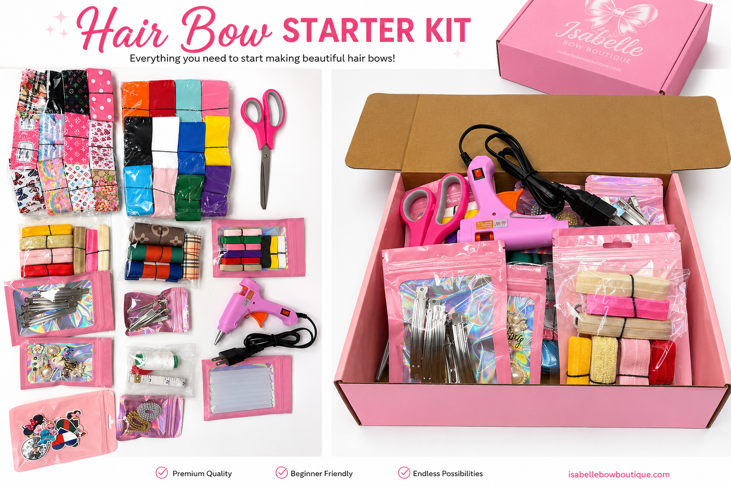 🎀 Hair Bow Starter Kit 🎀 ( all you need to start your Bow making Journey)
