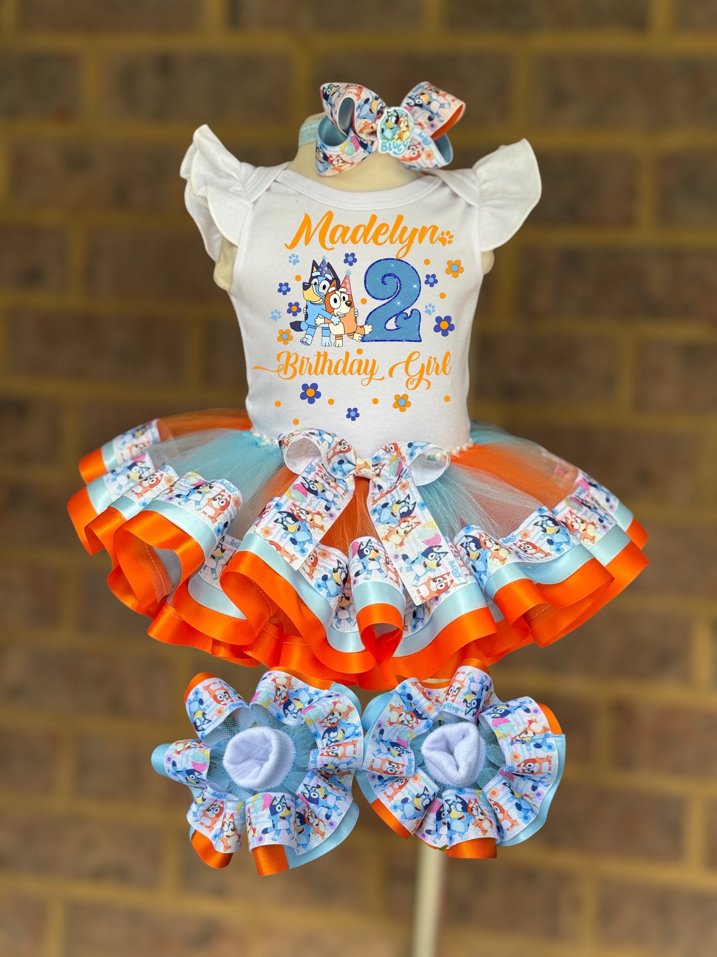 Bluey tutu outfit Bluey Birthday Bluey tutu set Bluey Birthday outfit with matching Socks