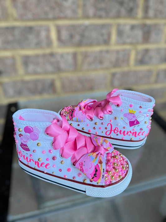 Peppa Pig Bling Converse Sneakers, Peppa Pink Sneakers