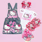 Hello Kitty Denim Overall, Hello Kitty Jeans outfit, Hello Kitty denim Dress