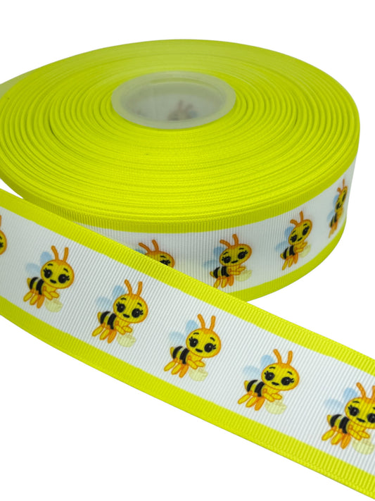 Bee Ribbon (1.5 inch/ 38mm) 🟢