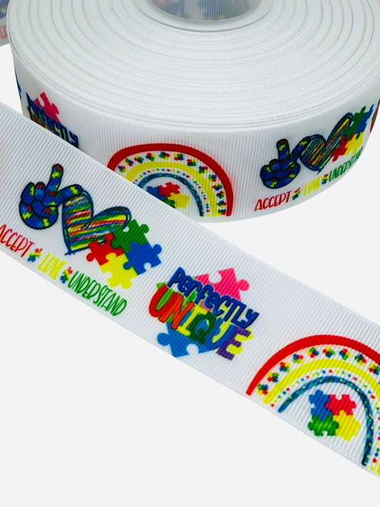 Autism Ribbon (1.5 inch/ 38mm ) 🟢