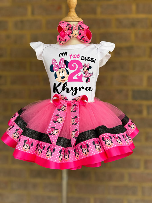 Minnie Mouse tutu set, Minnie Mouse tutu outfit, Minnie Mouse Birthday Outfit 1