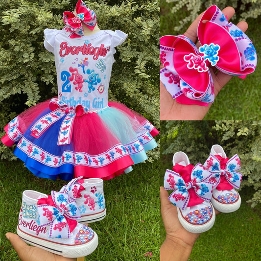 Tutu Outfit Set (3 layer Ribbon Trimmed tutu outfit)