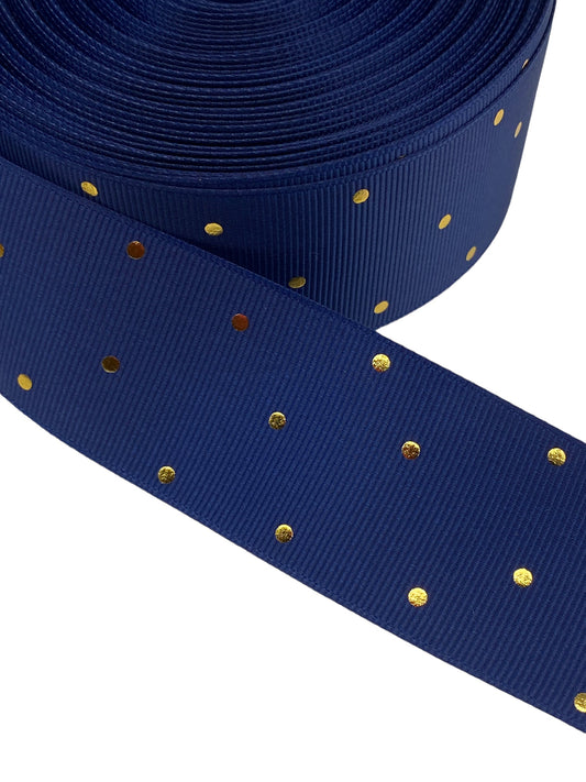 Navy Blue and Gold School Ribbon (38mm /1.5 inches) #3