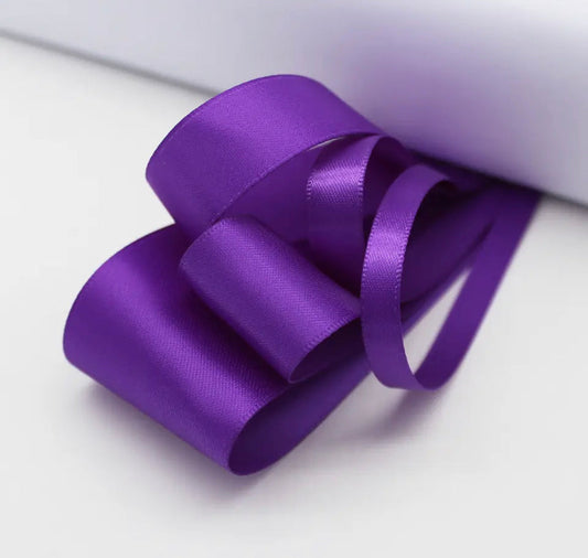 🎀3 yards 🎀 Purple Double Faced Satin Ribbon 1.5 inches 38mm