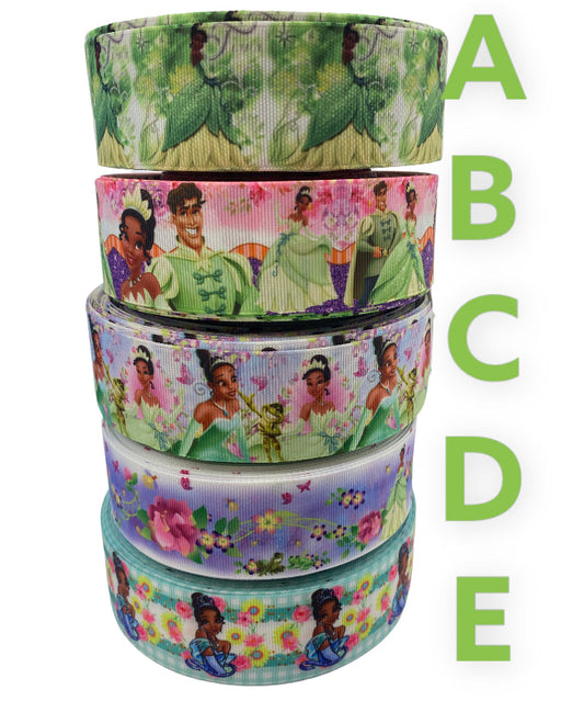 Princess Ribbon, princess Tiana ribbon. 1.5 inches/ 38 ribbon