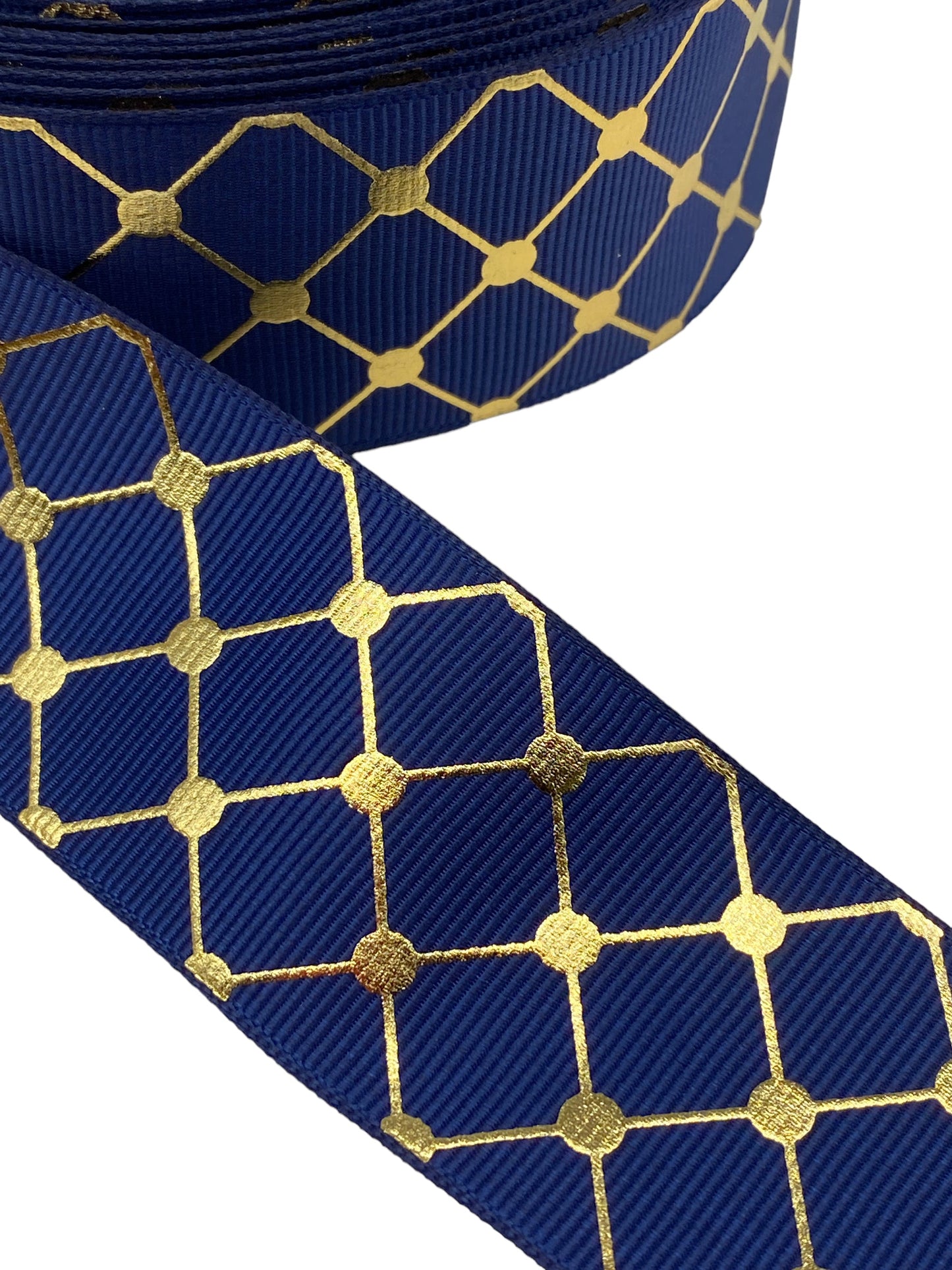 Navy Blue and Gold School Ribbon (38mm /1.5 inches) #1