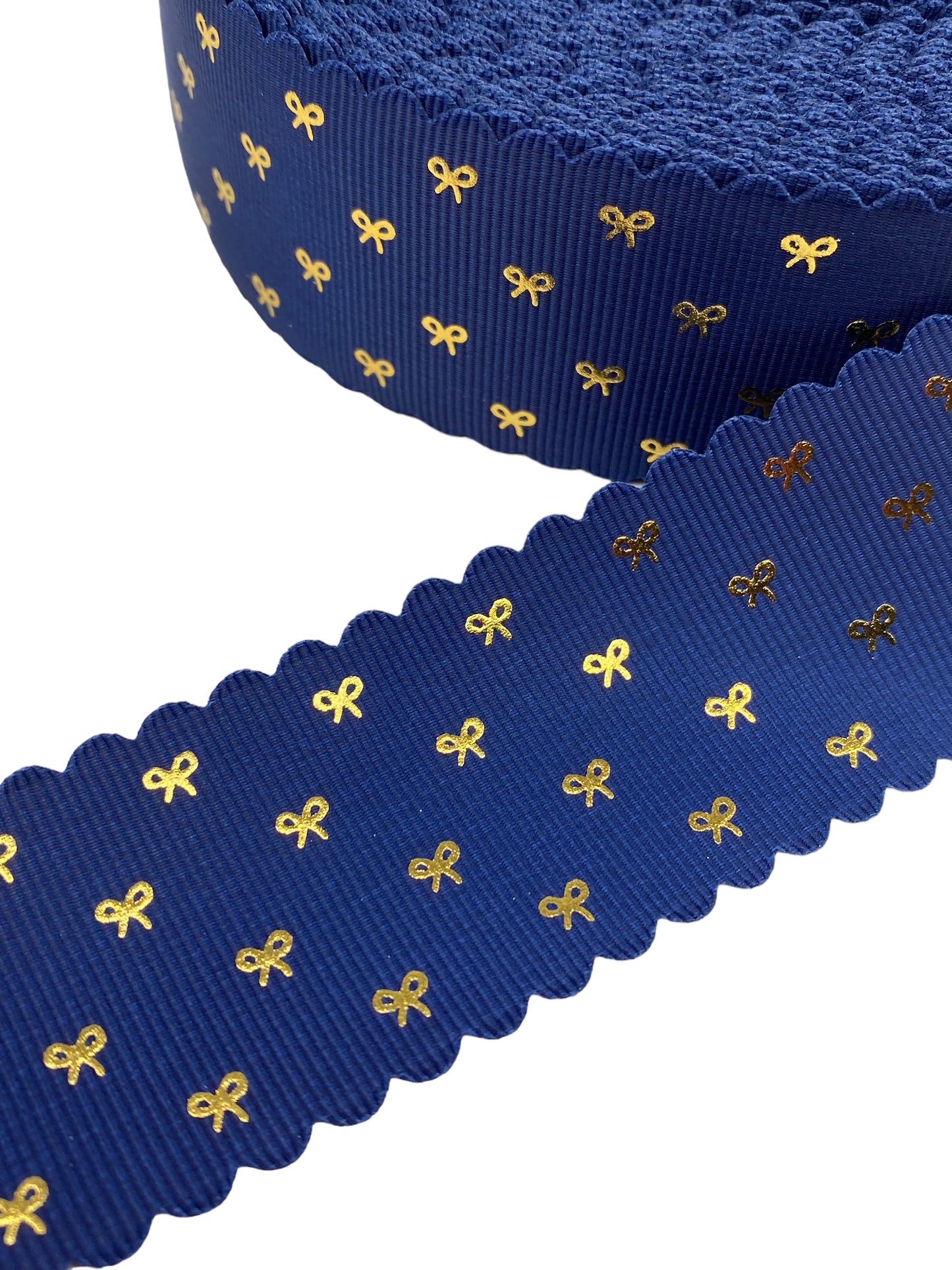 Navy Blue and Gold School Ribbon (38mm /1.5 inches) #4