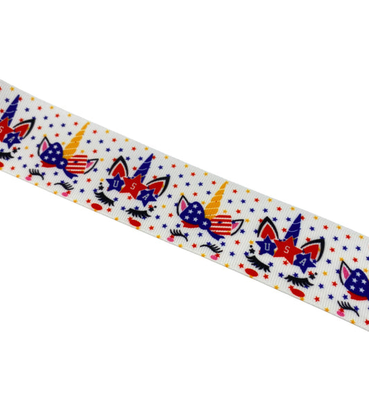 USA unicorn ribbon 1.5 inch / 38mm (1 yard)