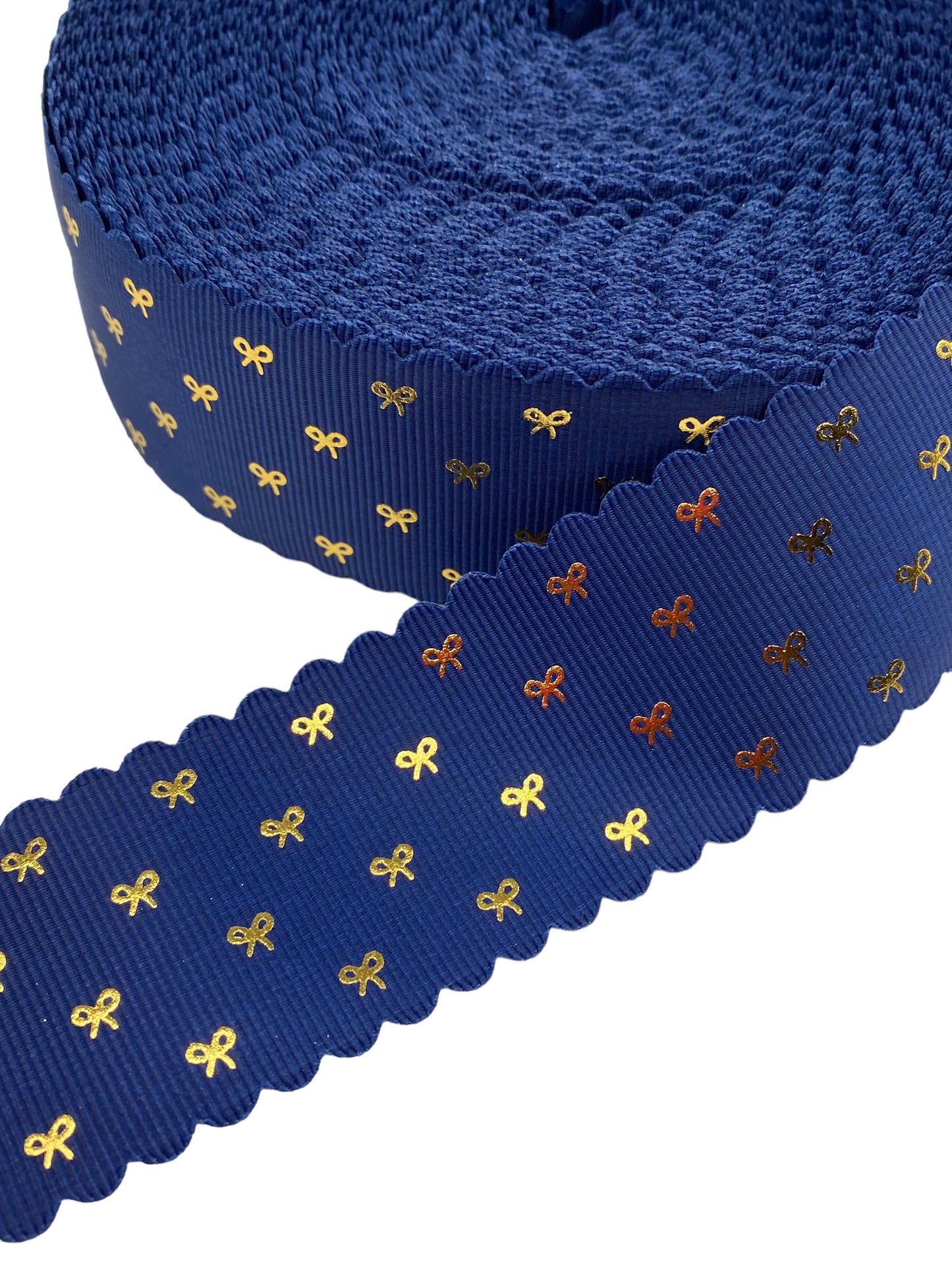 Navy Blue and Gold School Ribbon (38mm /1.5 inches) #4