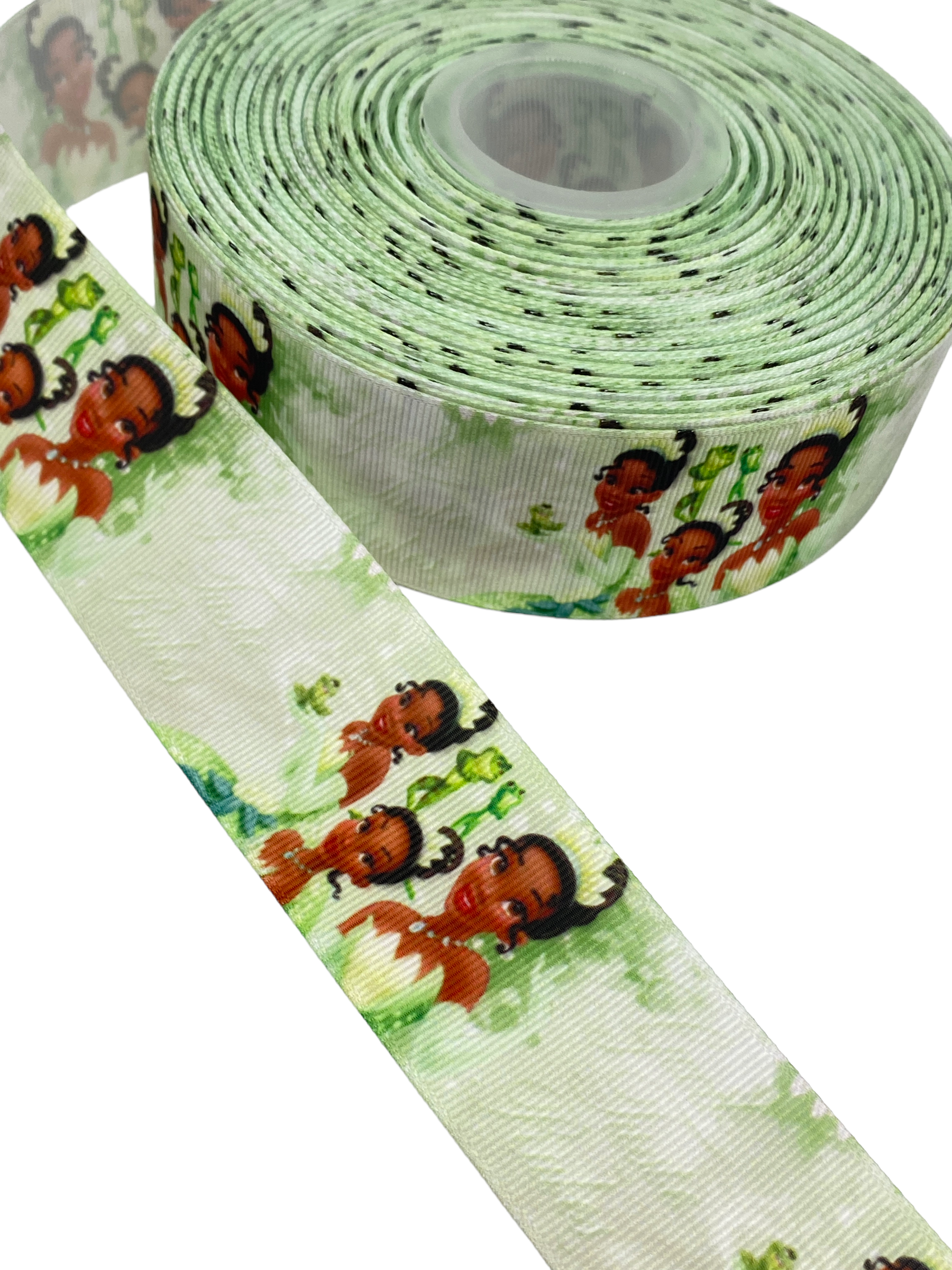 Princess Colour Ribbon #C210 (Princess Ribbon 38mm / 1.5 inches, Princess Tiana Ribbon) 🟢 ...
