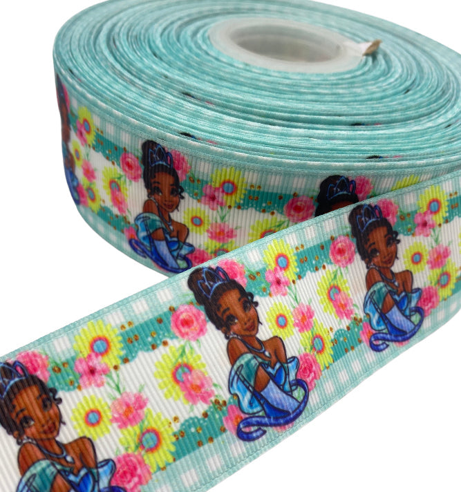 Princess Ribbon, Princess Tiana Ribbon. 1.5 inches / 38mm