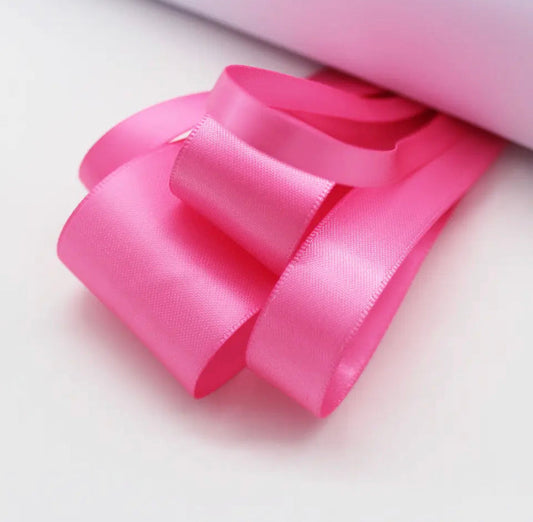 🎀3 yards 🎀 Hot Pink Double Faced Satin Ribbon 1.5 inches 38mm