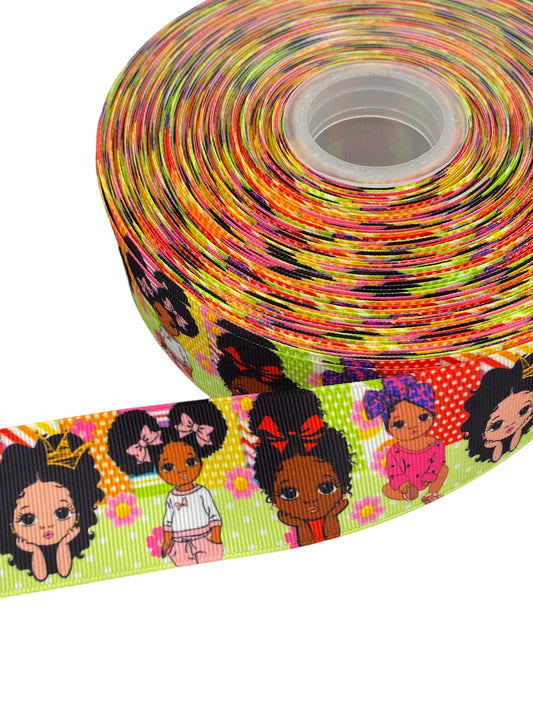 Black girl Ribbon (38mm /1.5 inches)