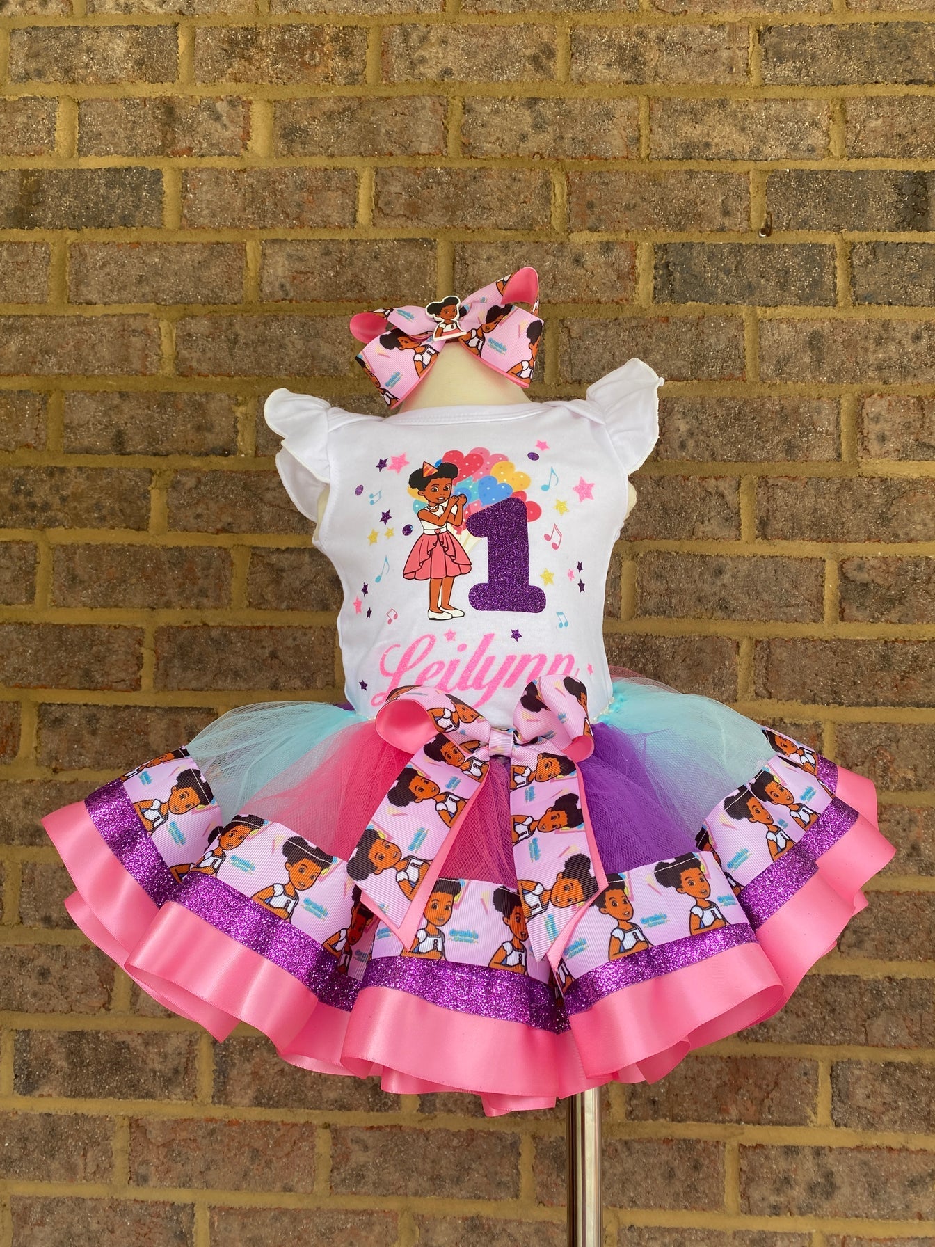 Gracie Corner 3 layer Ribbon Trimmed tutu outfit. Gracie2