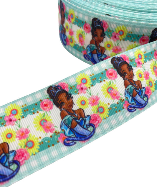 Princess Ribbon, Princess Tiana Ribbon. 1.5 inches / 38mm