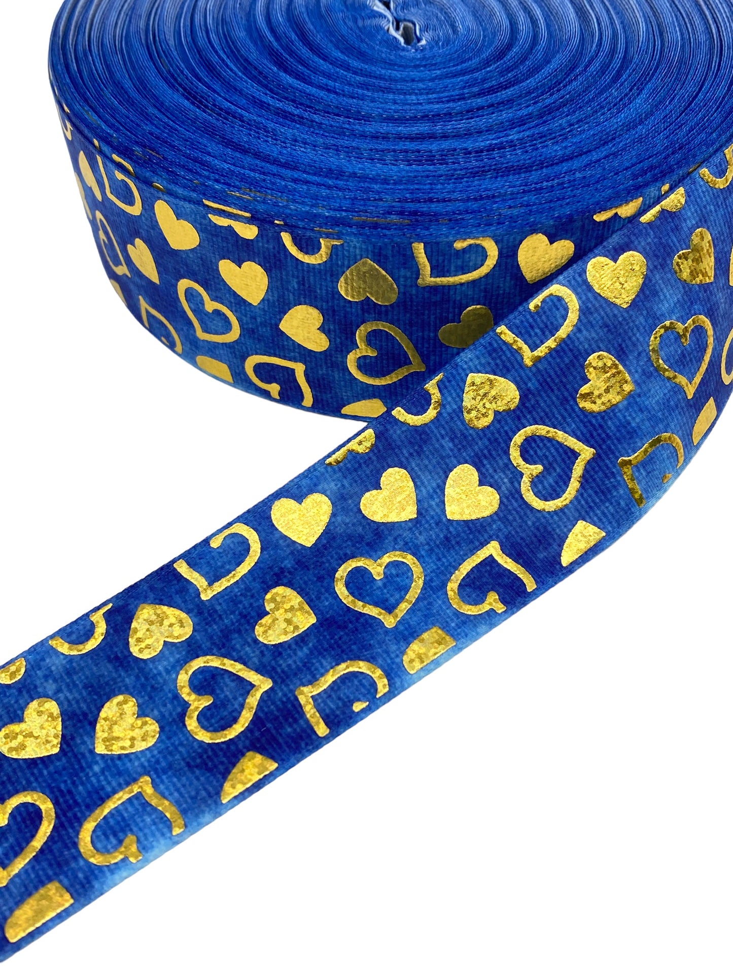 Heart Gold Foil Ribbon (38mm /1.5 inches)