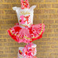 Elmo Tutu Outfit Set  (3 layer Ribbon Trimmed tutu outfit)