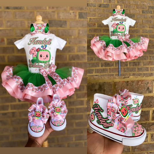 Cocomelon Tutu Outfit Set (3 layer outfit) Cocomelon #6